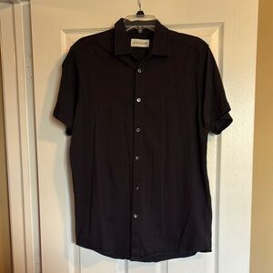 Coastaoro men’s dark blue short sleeve button down shirt size medium